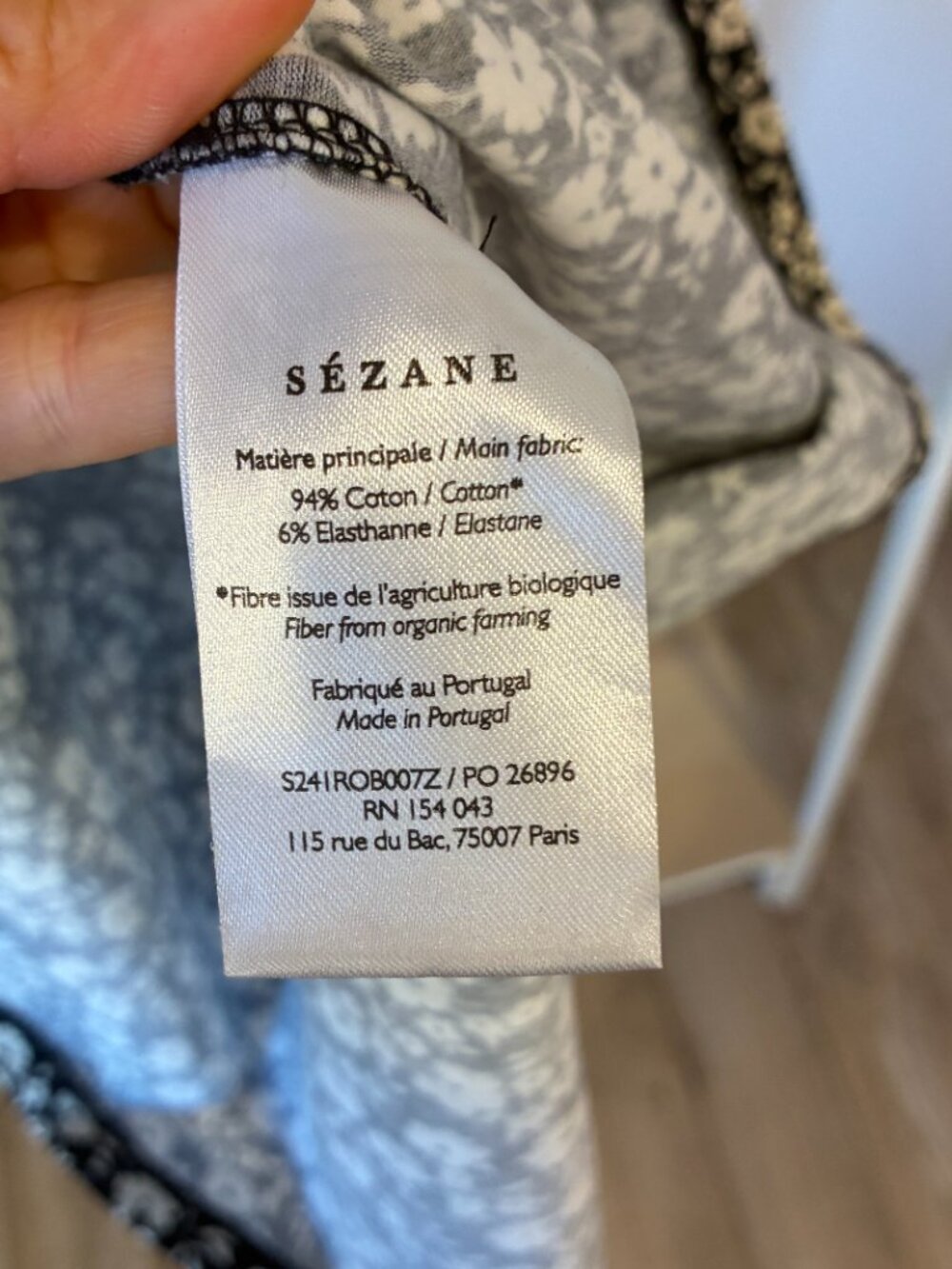 Sezane pippa short dress in madison black & cream floral print, size small - Picture 6 of 7